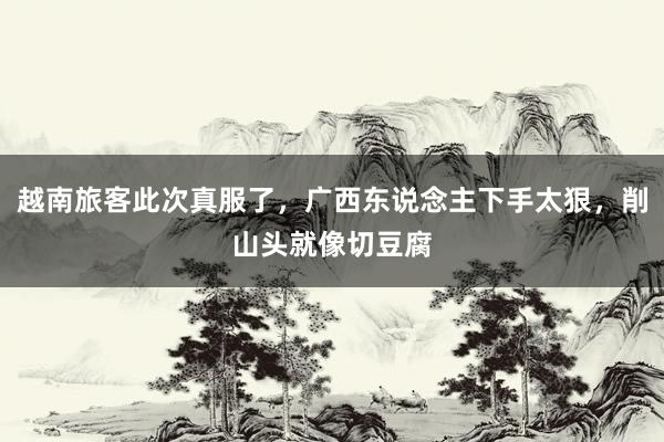 越南旅客此次真服了，广西东说念主下手太狠，削山头就像切豆腐