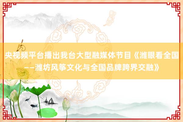 央视频平台播出我台大型融媒体节目《潍眼看全国——潍坊风筝文化与全国品牌跨界交融》