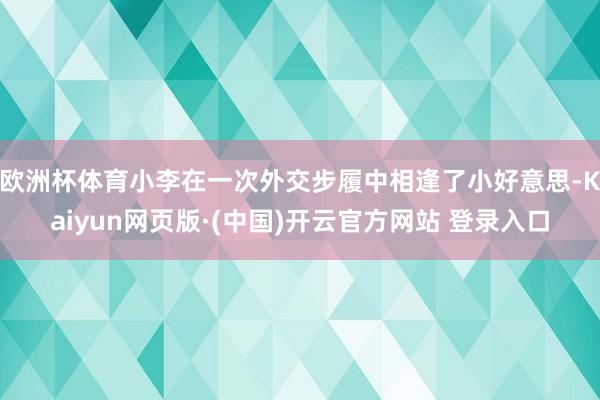 欧洲杯体育小李在一次外交步履中相逢了小好意思-Kaiyun网页版·(中国)开云官方网站 登录入口